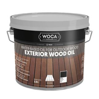Woca-Exterior-Oil-Schwarz-2,5L-draußen-Holz-behandeln-Öl-pflegt-schützt